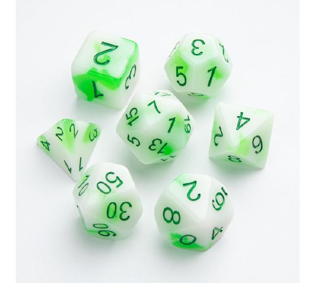 Gamegenic - 7pc Dice Set Glow Series Toxic Stones