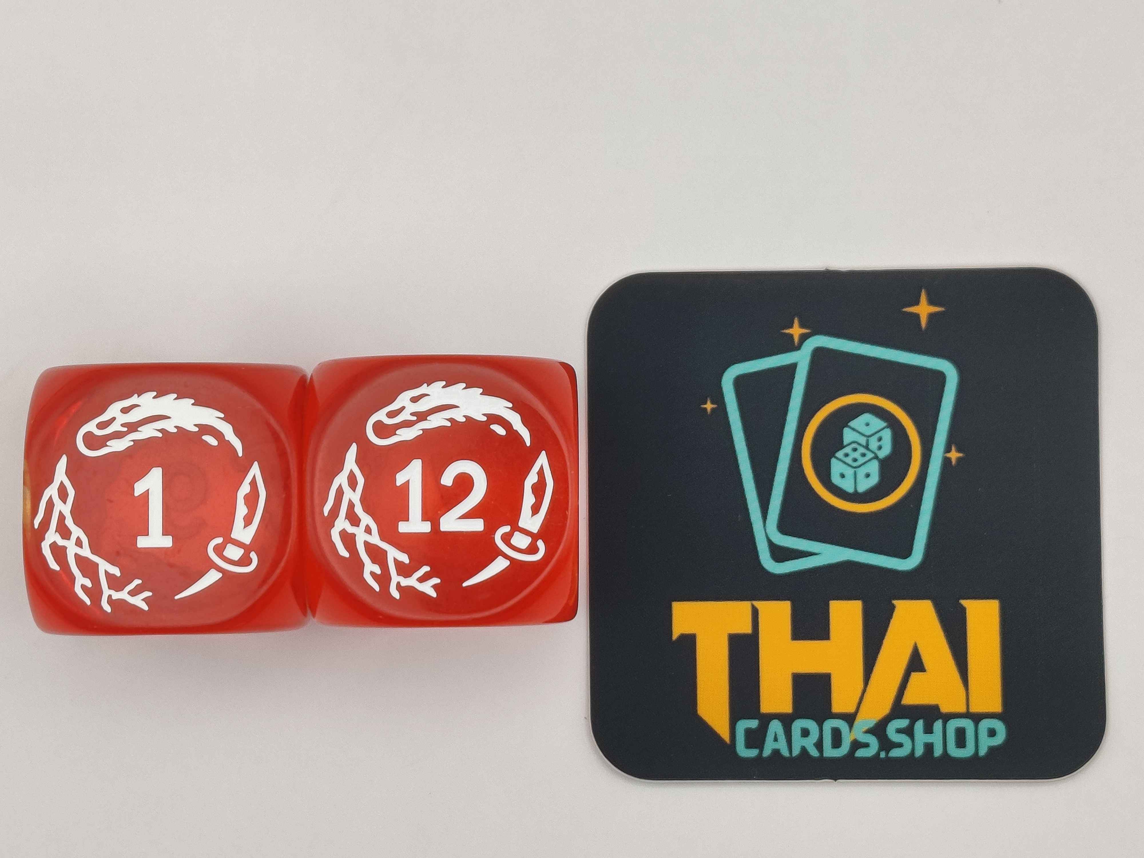 Flesh and Blood Dice Pair - Arcane Counter - CLEAR- Red - 25mm