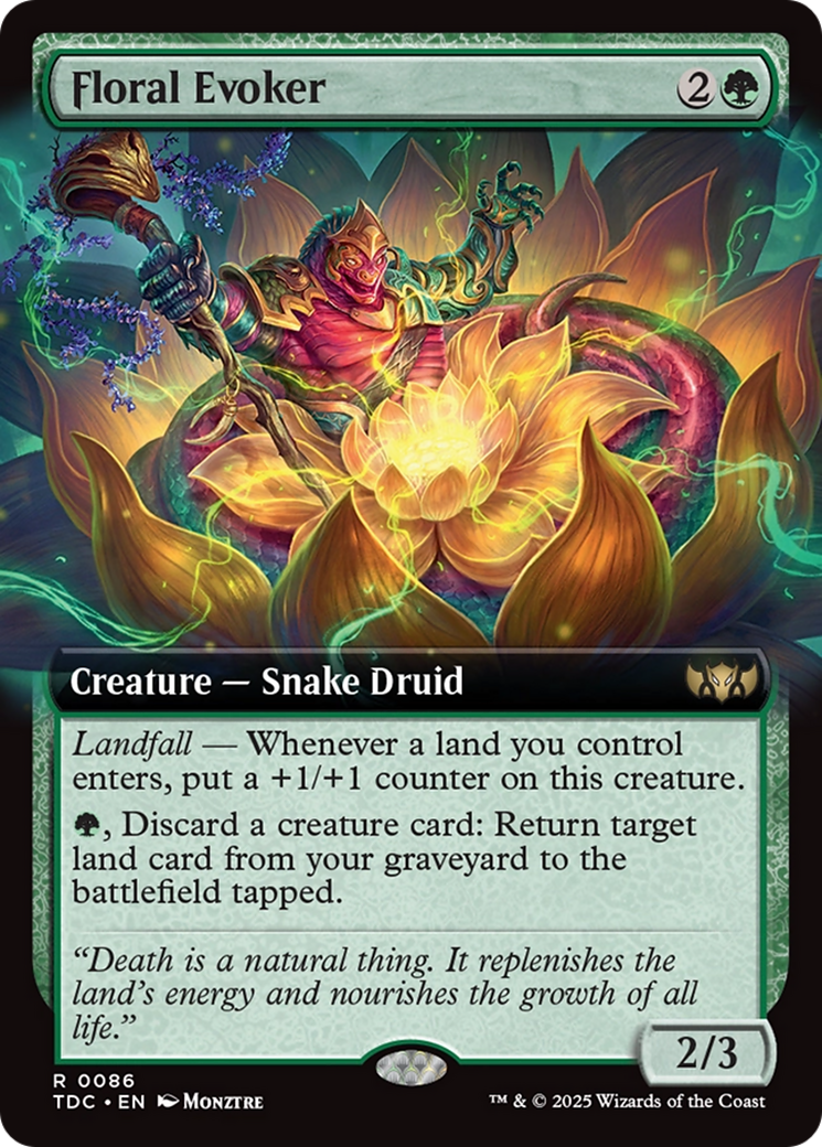 Floral Evoker (Extended Art) (TDC-086) - Commander: Tarkir: Dragonstorm