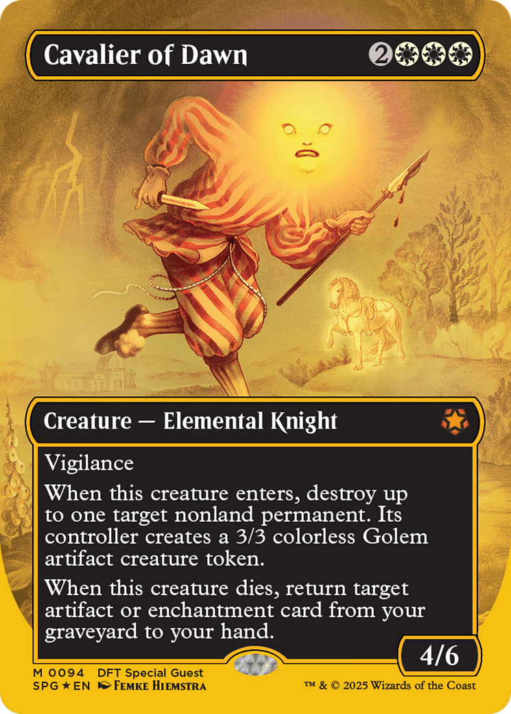 Cavalier of Dawn (Borderless) (First-Place Foil) (-094) - Special Guests