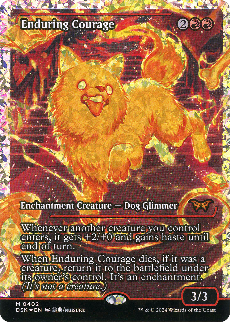 Enduring Courage (Japan Showcase) (Fracture Foil) [Duskmourn: House of Horror]