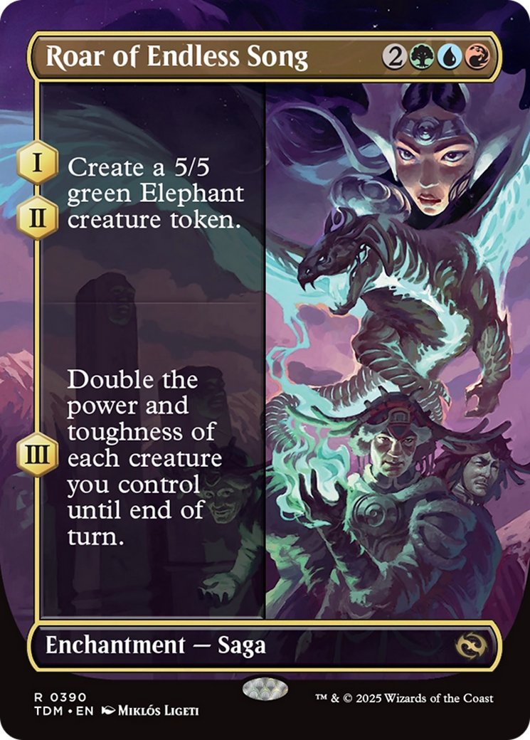 Roar of Endless Song (Borderless) (TDM-390) - Tarkir: Dragonstorm Foil
