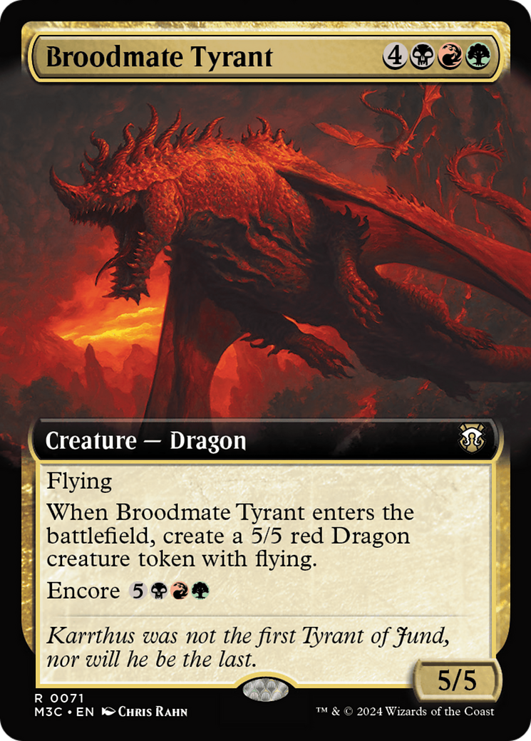 Broodmate Tyrant (Extended Art) (Ripple Foil) [Modern Horizons 3 Commander]