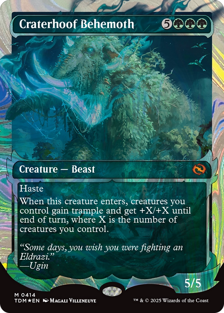 Craterhoof Behemoth (TDM-414) - Tarkir: Dragonstorm: (Showcase) (Borderless) Foil