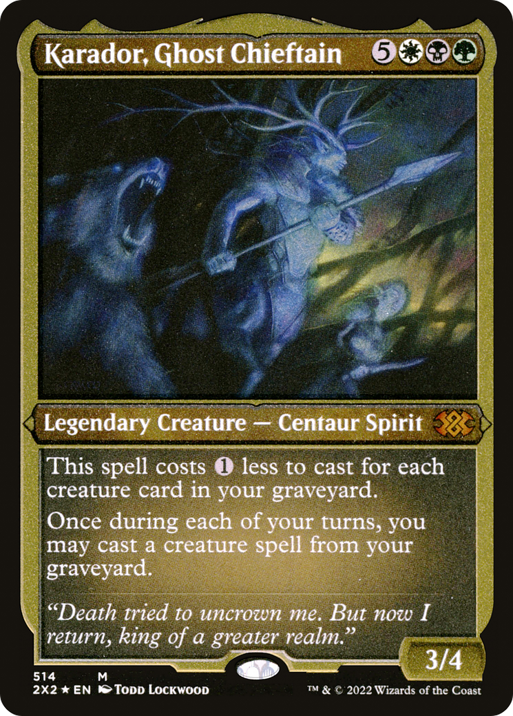 Karador, Ghost Chieftain (Foil Etched) (2X2-514) - Double Masters 2022 Foil