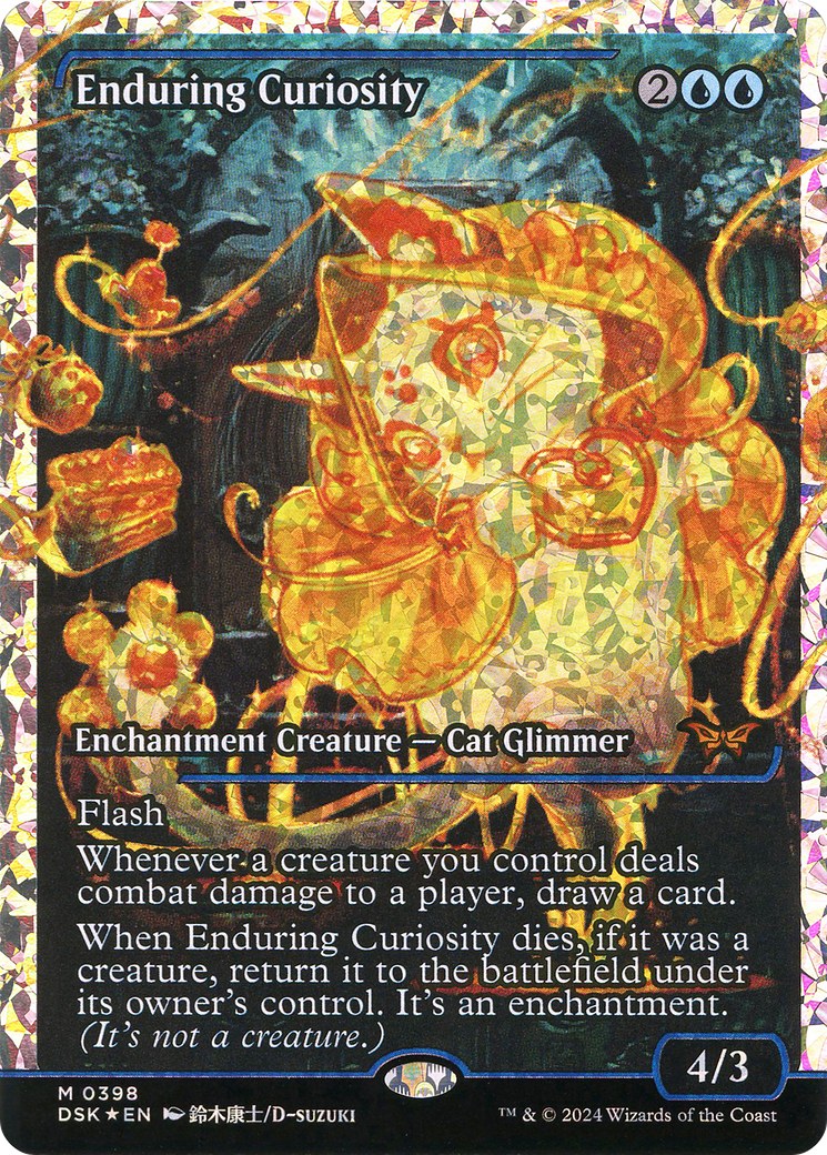 Enduring Curiosity (Japan Showcase) (Fracture Foil) [Duskmourn: House of Horror]