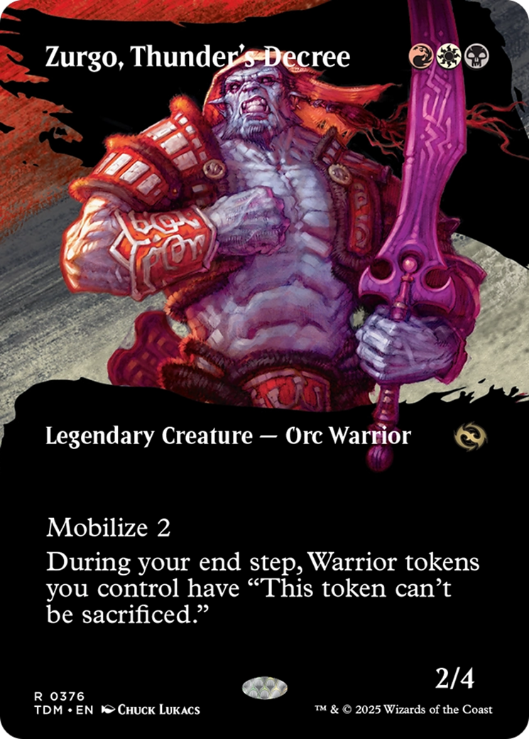Zurgo, Thunder's Decree (Borderless) (TDM-376) - Tarkir: Dragonstorm Foil
