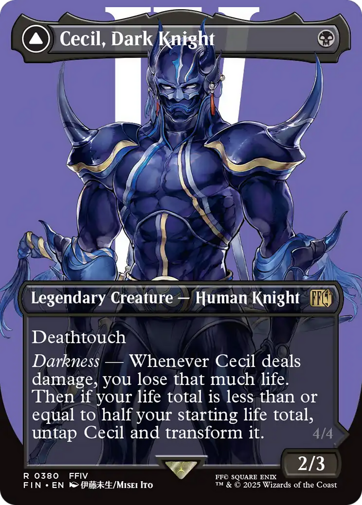 Cecil, Dark Knight // Cecil, Redeemed Paladin (Borderless) (FIN-380) - Universes Beyond: FINAL FANTASY