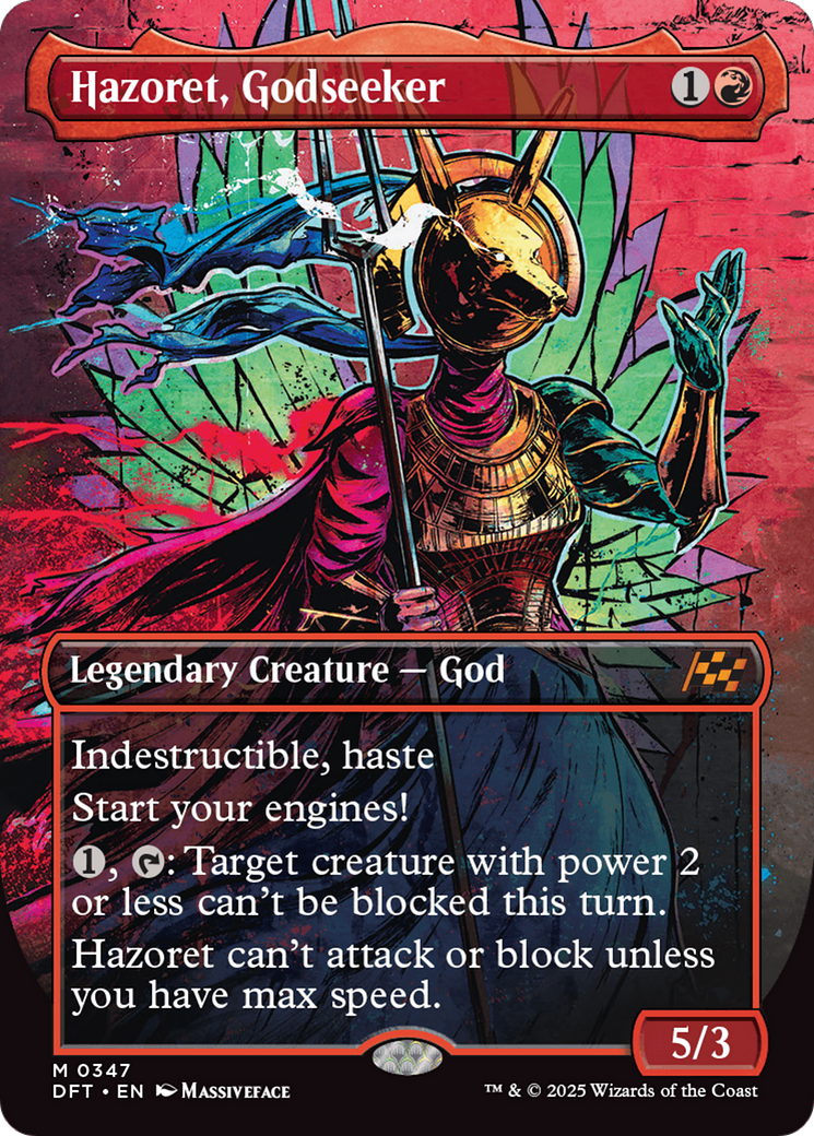 Hazoret, Godseeker (Borderless) (DFT-347) - Aetherdrift Foil