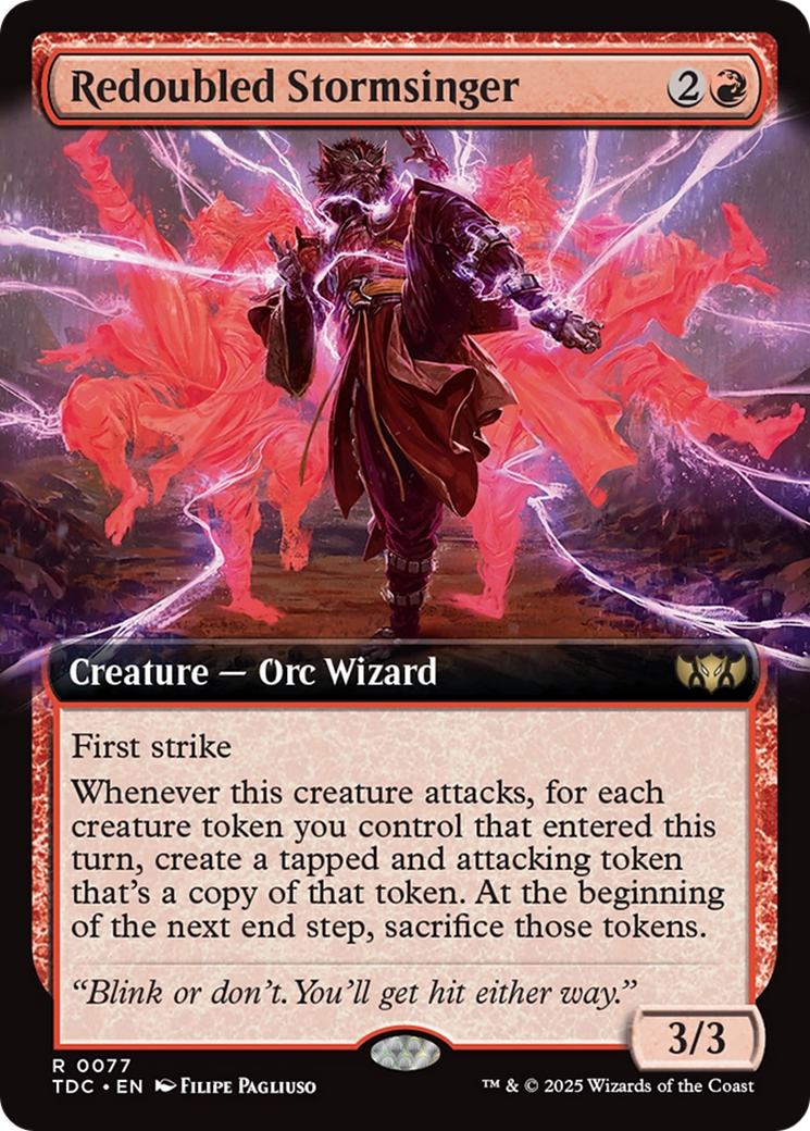 Redoubled Stormsinger (Extended Art) (TDC-077) - Commander: Tarkir: Dragonstorm