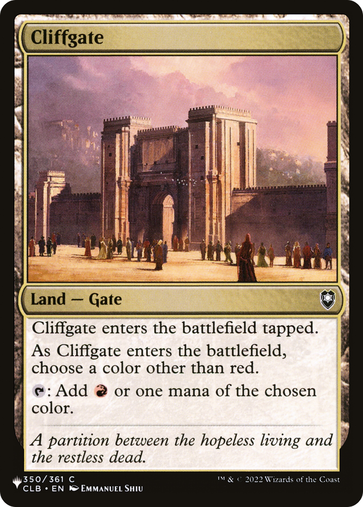 Cliffgate (-350) - The List Reprints