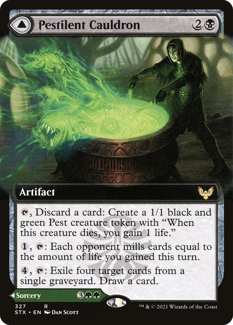 Pestilent Cauldron // Restorative Burst (STX-327) - Strixhaven: School of Mages: (Extended Art) Foil
