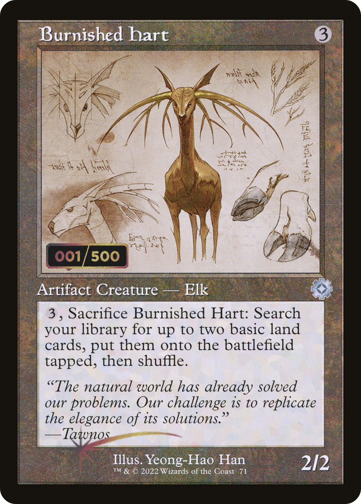 Burnished Hart (Retro Schematic) (Serial Numbered) [The Brothers' War Retro Artifacts]
