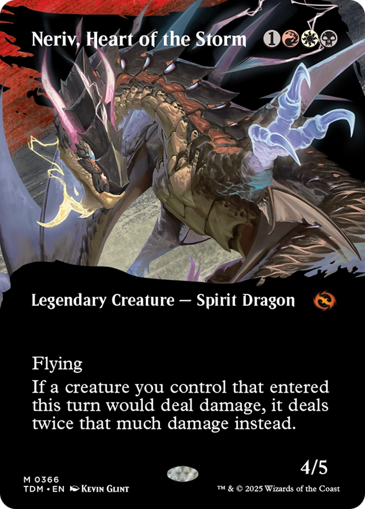 Neriv, Heart of the Storm (Borderless) (TDM-366) - Tarkir: Dragonstorm Foil