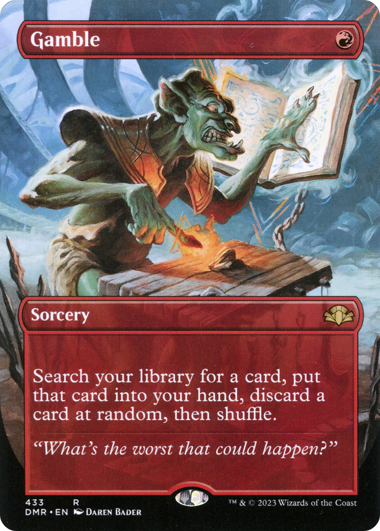 Gamble (Borderless Alternate Art) [Dominaria Remastered]