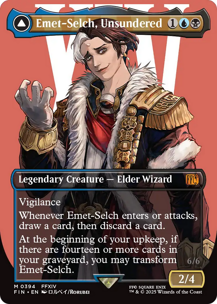 Emet-Selch, Unsundered // Hades, Sorcerer of Eld (Borderless) (FIN-394) - Universes Beyond: FINAL FANTASY