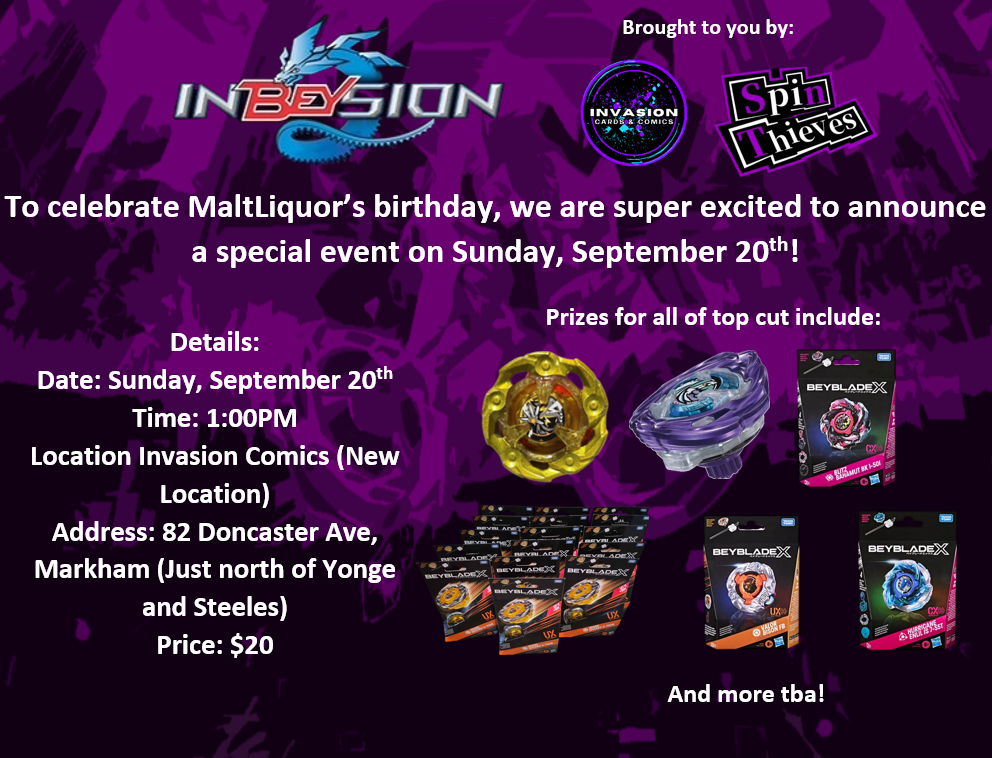 THE INBEYSION -- SEPT 20th -- Birthday Bash!