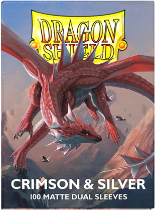 Dragon Shield - 100ct Standard Size - Dual Matte - Crimson and Silver