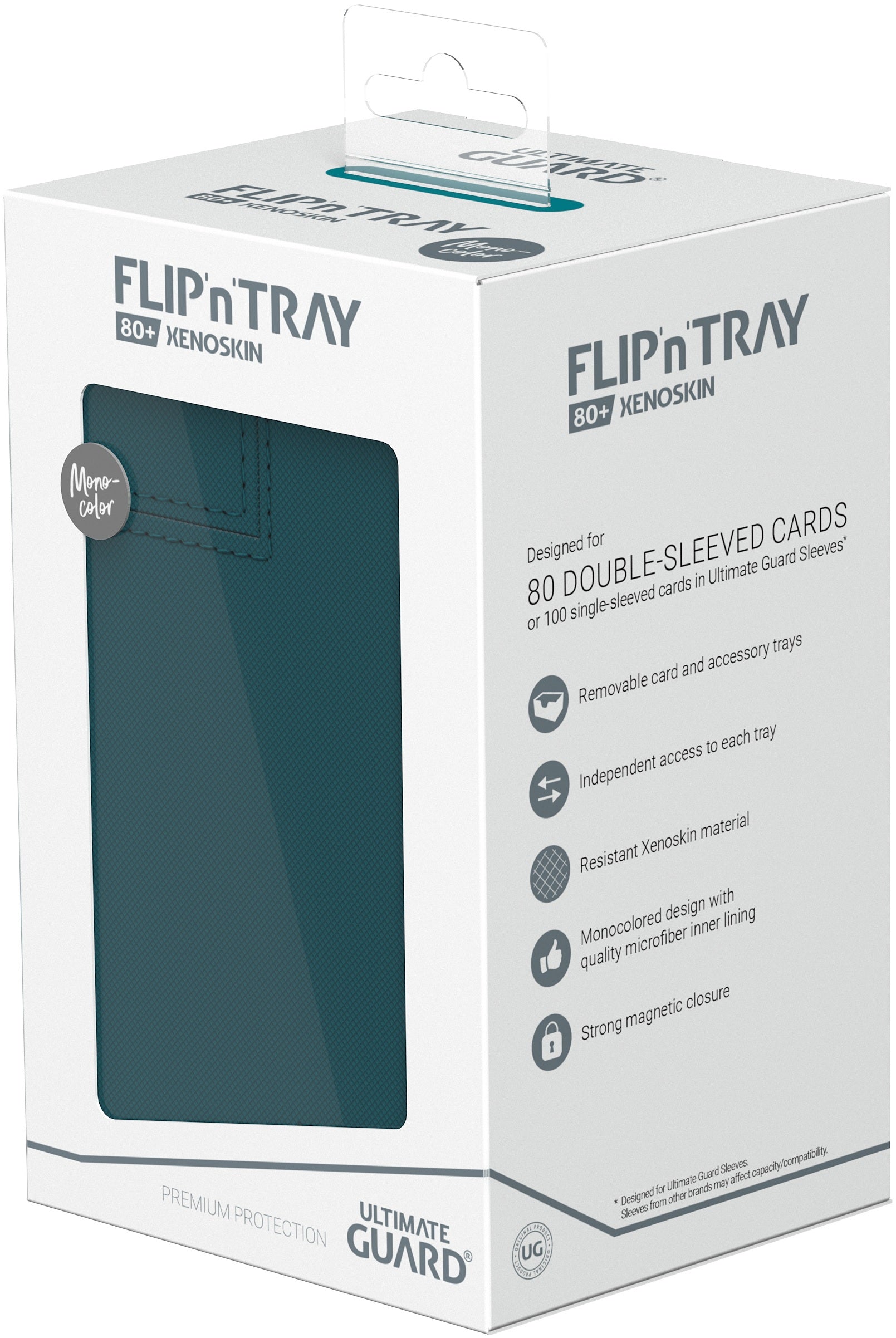 Ultimate Guard - Twin Flip’N’Tray Xenoskin 80+ Monocolour Petrol