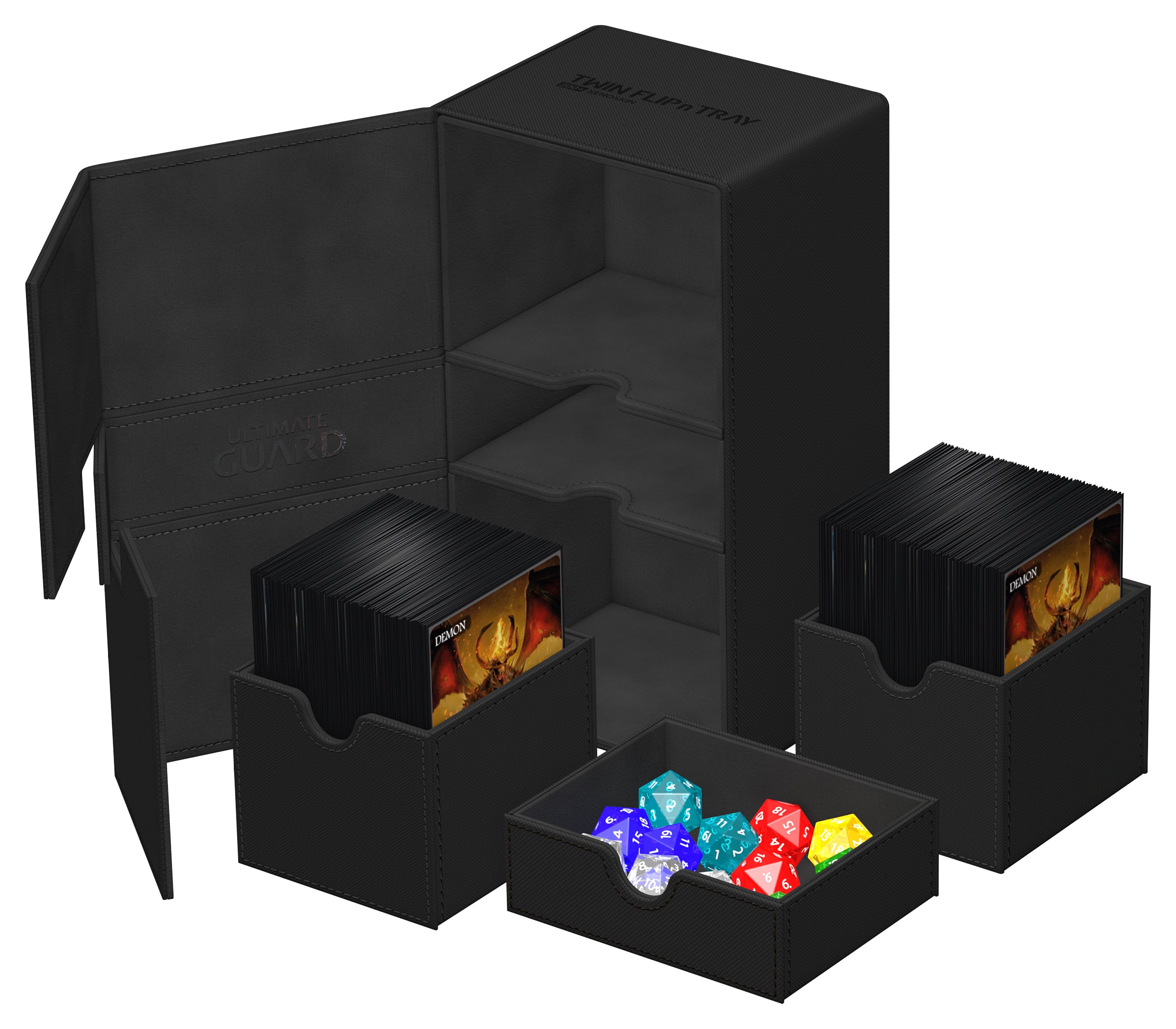Ultimate Guard - Twin Flip’N’Tray Xenoskin 200+ Monocolour Black