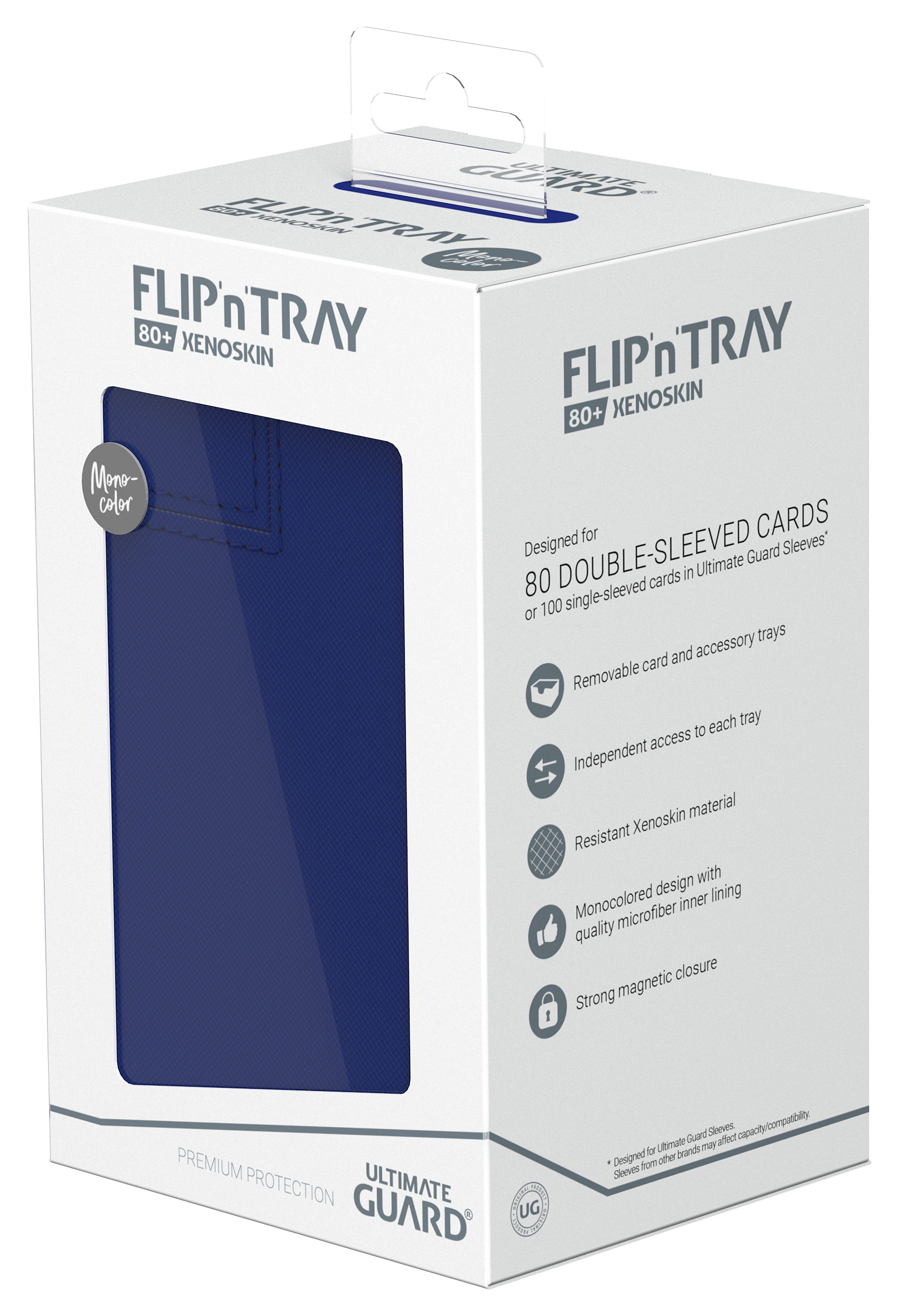 Ultimate Guard - Twin Flip’N’Tray Xenoskin 80+ Monocolour Blue