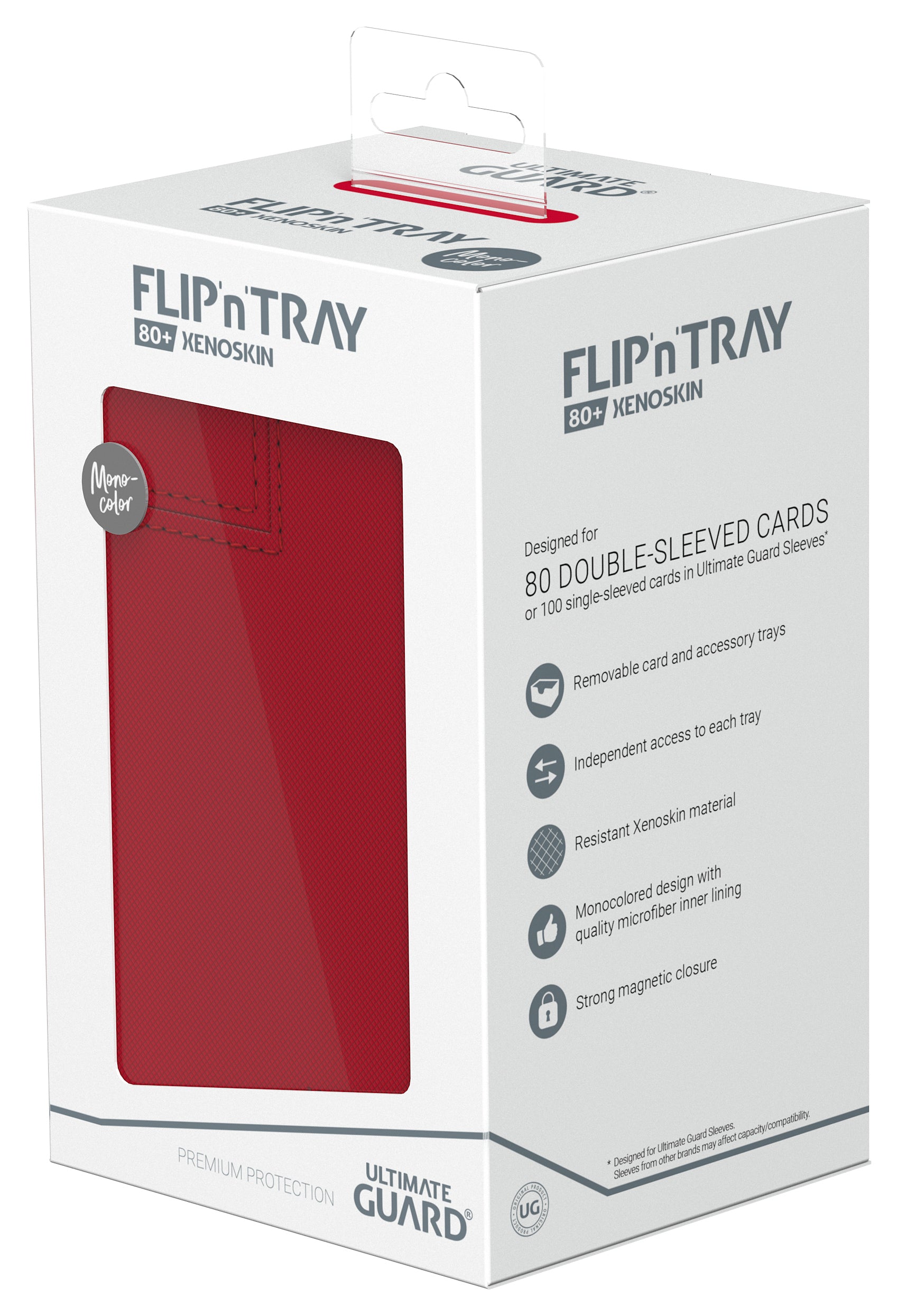 Ultimate Guard - Twin Flip’N’Tray Xenoskin 80+ Monocolour Red