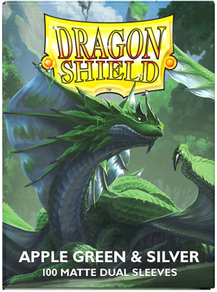 Dragon Shield - 100ct Standard Size - Dual Matte - Apple Green and Silver
