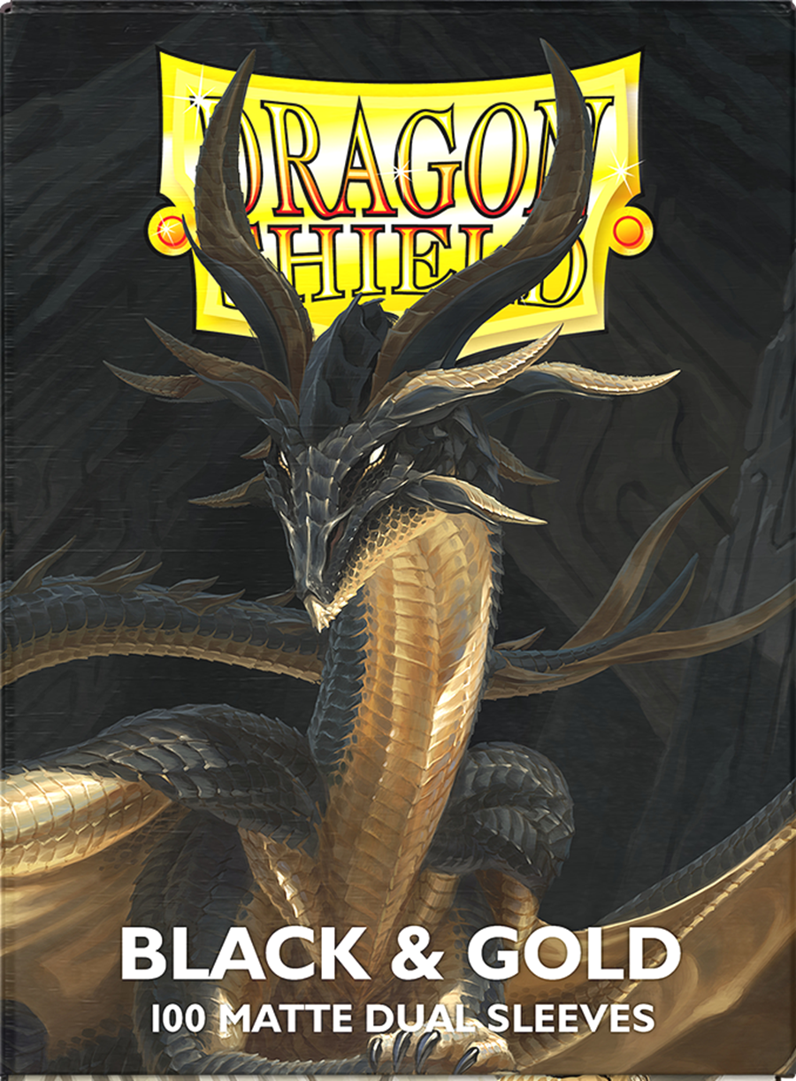 Dragon Shield - 100ct Standard Size Dual Matte - Black and Gold