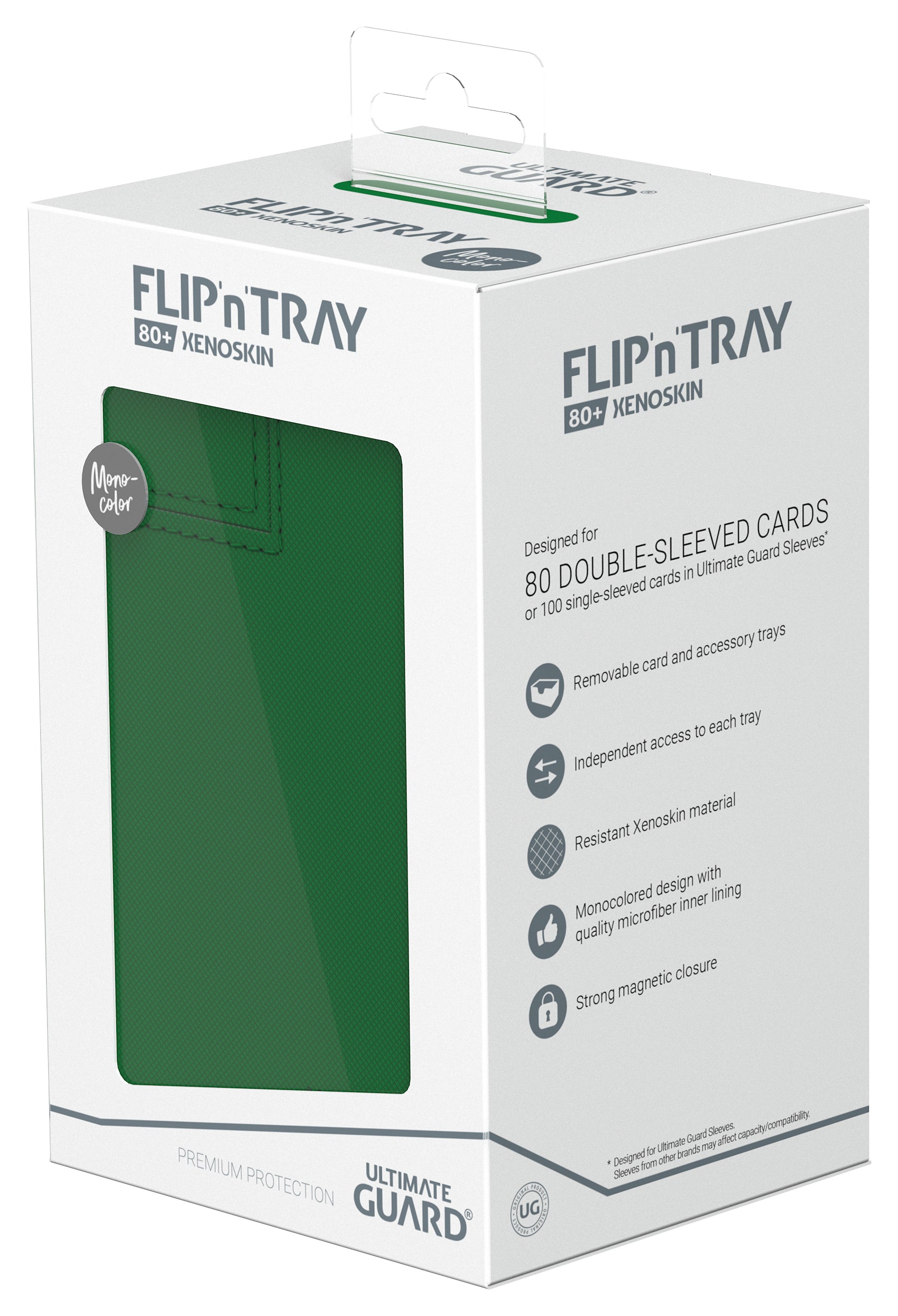 Ultimate Guard - Twin Flip’N’Tray Xenoskin 80+ Monocolour Green