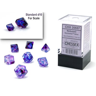 Chessex - 7 Piece Mini - Nebula Nocturnal/ Blue Luminary