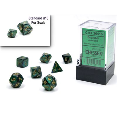 Chessex - 7 Piece Mini - Scarab Jade/Gold