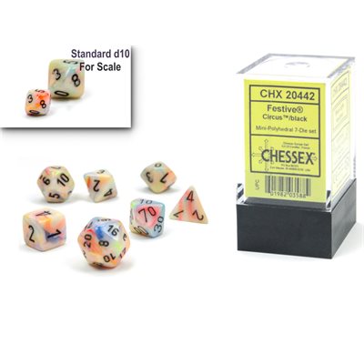 Chessex - 7 Piece Mini - Festive Circus/Black
