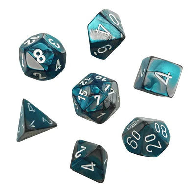 Chessex - Mini 7 Piece - Gemini - Steel-Teal/White