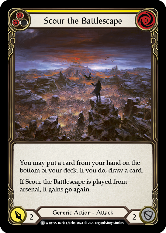 Scour the Battlescape (Yellow) [U-WTR195] (Welcome to Rathe Unlimited)  Unlimited Rainbow Foil