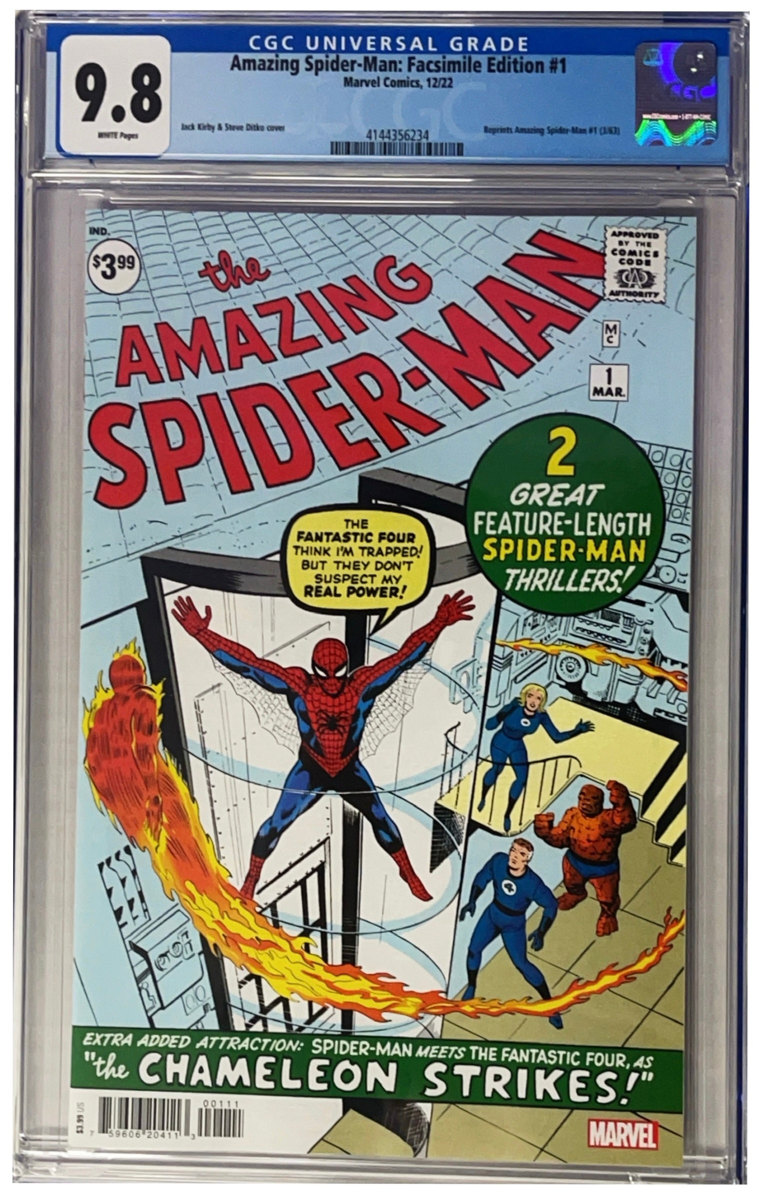 Cgc Comic - Amazing Spider-man #1 Facsimile Edition 2022 Graded 9.8