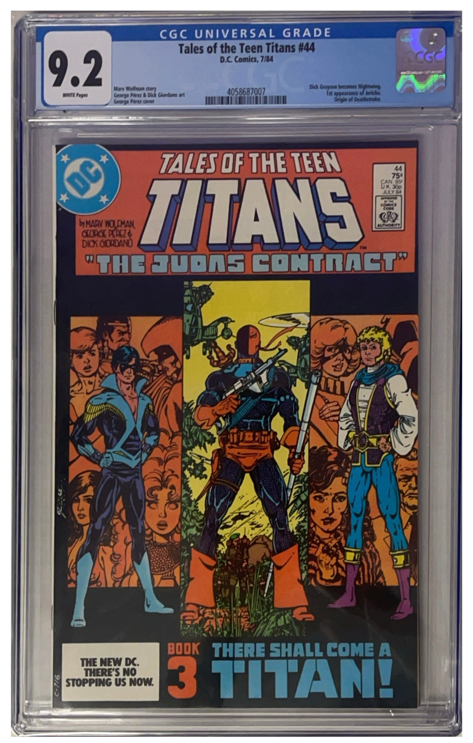 Cgc Comic - Tales of Teen Titans #44 Graded 9.2