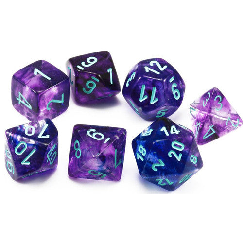 Chessex - 7 Piece - Nebula Nocturnal/Blue Luminary