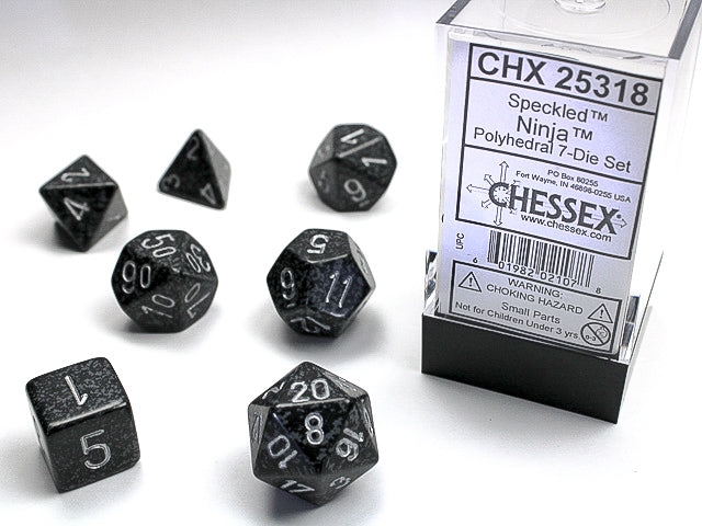 Chessex - 7 Piece - Speckled Ninja