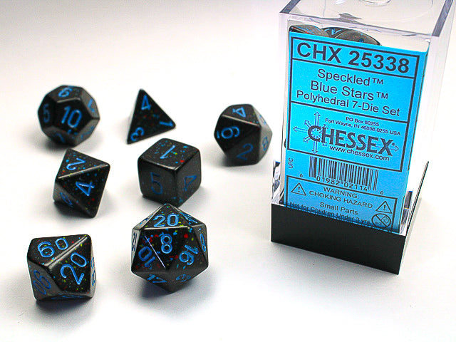 Chessex - 7 Piece - Speckled Blue Stars