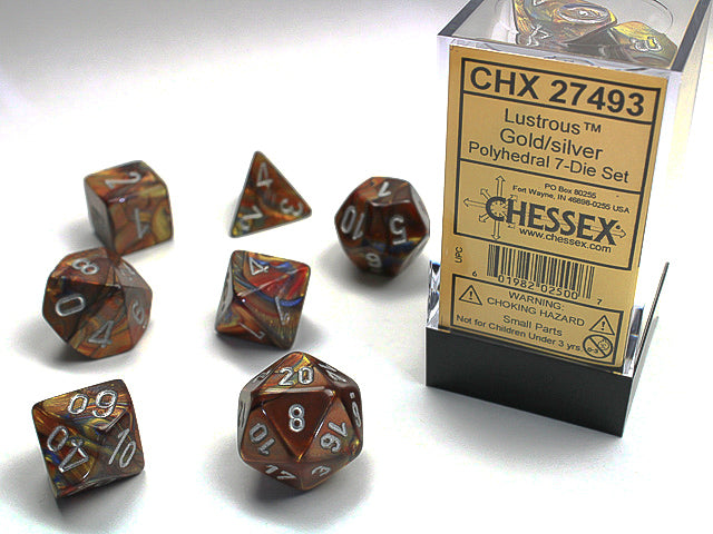 Chessex - 7 Piece - Lustrous Gold/Silver