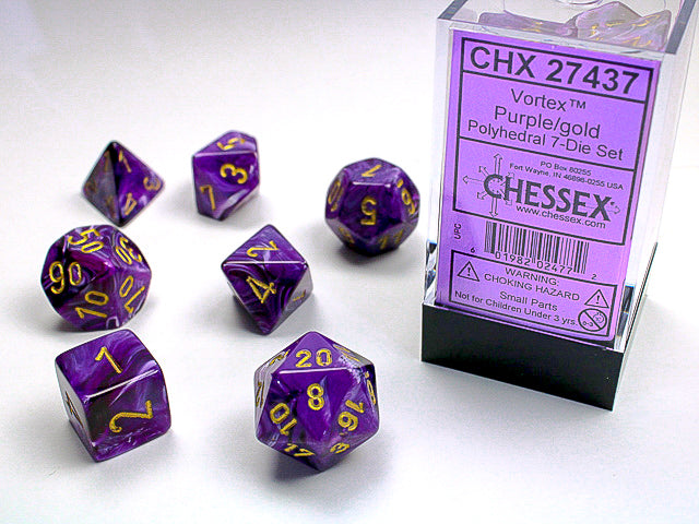 Chessex - 7 Piece - Vortex Purple/Gold