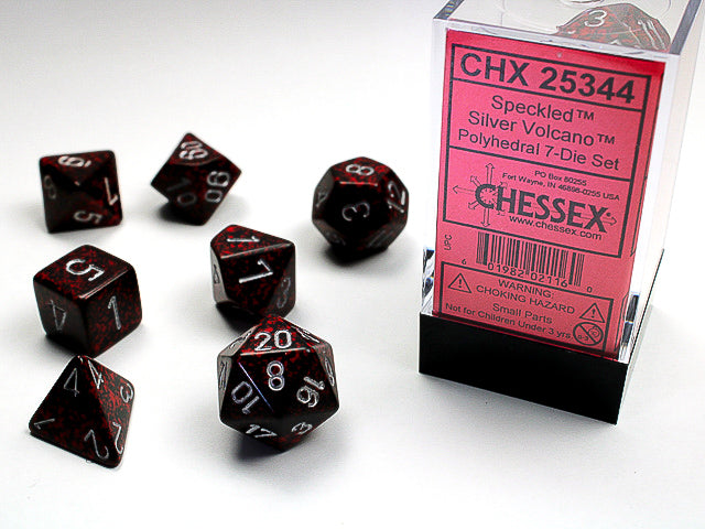 Chessex - 7 Piece - Speckled Silver Volcano