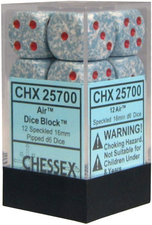 Chessex - 12 Piece D6 - Speckled Air