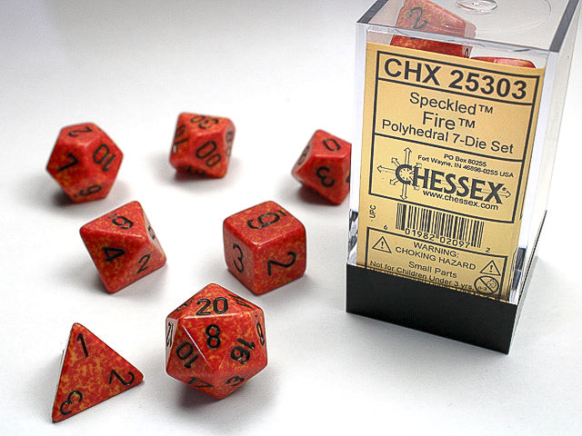 Chessex - 7 Piece - Speckled Fire