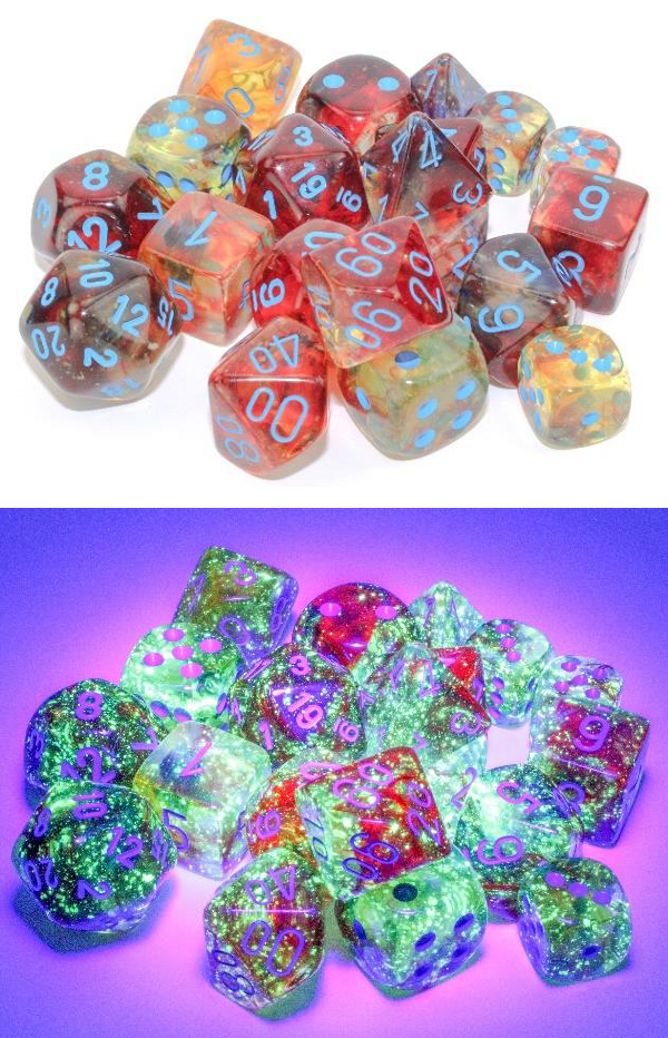 Chessex - 7 Piece - Nebula Primary/Turquoise Luminary