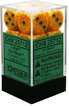 Chessex - 12 Piece D6 - Speckled Lotus